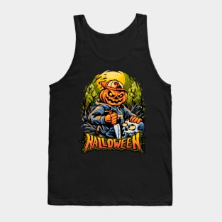 Halloween pumpkin head terror Tank Top